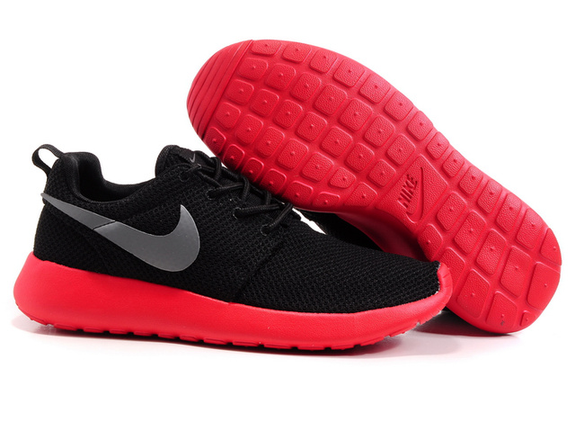 Nike Roshe Running Chaussures Hommes Noir Rouge